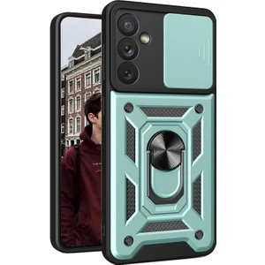 M.TK Moveteck Samsung Galaxy M14 Kılıf Kamera Korumalı Sürgülü Yüzüklü Standlı