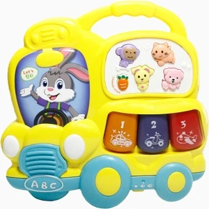 Vardem Işıklı ve Müzikli Otobüs Bebek Piyanosu - Sarı