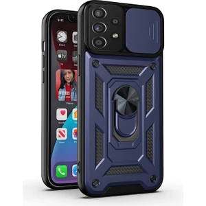 M.TK Moveteck Samsung Galaxy A13 Kılıf Kamera Korumalı Sürgülü Yüzüklü Standlı