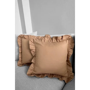 Premier Duck Keten Fırfırlı Cappuccino Kırlent Kılıfı ( 1 Adet ) (40X40)