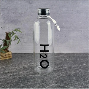 H2O 1lt Borosilikat Cam Matara Siyah