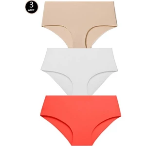 Gecko Collection Kadın Lazer Kesim Yüksek Bel Külot 3 Adet