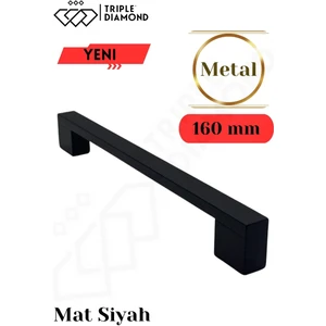 Triple Diamond 160 mm Metal Siyah Çekmece Kulpları Dolap Mutfak Mobilya Kulpu 1 Adet ( 16.2 cm )