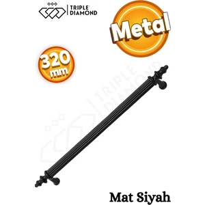 Triple Diamond 320 mm Metal Mat Siyah Çekmece Kulpları Mutfak Dolap Mobilya Kulpu 1 Adet ( 32 cm ) = 320 mm