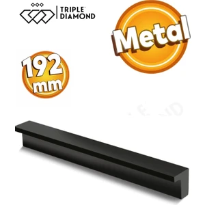 Triple Diamond 192 mm Mat Siyah Çekmece Kulpları Dolap Mutfak Mobilya Kulpu 1 Adet ( 19.2 cm ) = 192MM