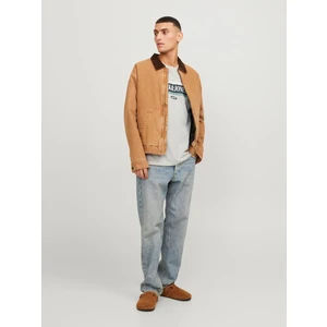 Jack & Jones O Yaka Standart Kalıp Bej Erkek T-Shirt 12250411