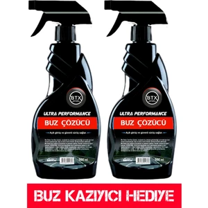 Buz Çözücü Buzlanma Önleyici Ultra Performance Sprey 2 Adet 500 ml + Buz Kazıyıcı Hediye