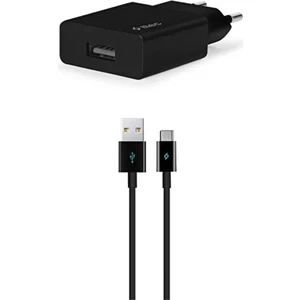 2SCS20CS Smartcharger Sıyah Seyahat Sarj Aletı 2.1A + Type-C Kablo