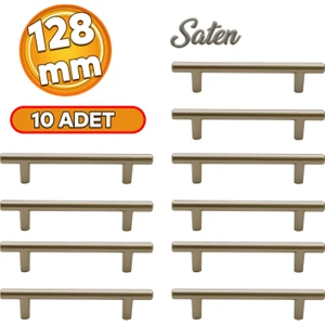 Gül Boylu Mobilya Mutfak Çekmece Dolap Kapak Kulpu Kulbu 128 mm Saten Metal Kulpları 10 Adet