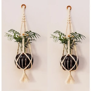 Taha Hamak Tahahamak  2 Adet Makrome Ip  Askı Saksılık