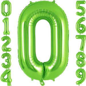 Patladı Gitti 0 Sıfır Rakam Açık Yeşil Folyo Balon 32-34" Inc 82 cm