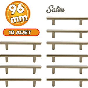 Gül Boylu Mobilya Çekmece Dolap Kapak Kulpu Kulbu 96 mm Saten Metal Kulpları 10 Adet