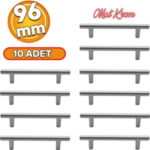 Gül Boylu Mobilya Mutfak Çekmece Dolap Kapak Kulpu Kulbu 96 mm Mat Krom Metal Kulpları 10 Adet