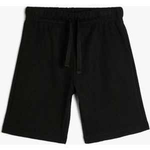 Basic Şort Beli Bağlamalı Pamuk Karışımlı