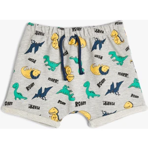 Dinozorlu Şort Beli Bağlamalı