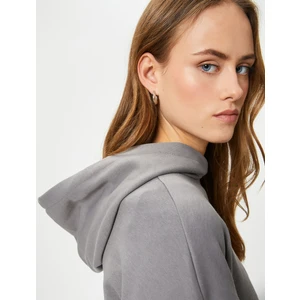 Basic Kapşonlu Sweatshirt Pamuk Karışımlı