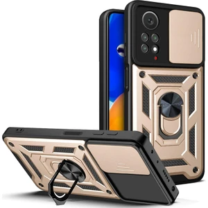 M.TK Moveteck Xiaomi Redmi Note 12 Pro 4g Kılıf Kamera Korumalı Sürgülü Yüzüklü Standlı