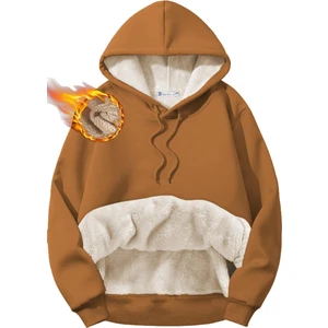 Ghassy Co. Erkek Ultra Termal Kapüşonlu Sherpa Astarlı Kanguru Cepli Sweatshirt