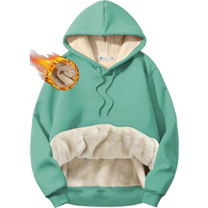 Ghassy Co. Erkek Ultra Termal Kapüşonlu Sherpa Astarlı Kanguru Cepli Sweatshirt