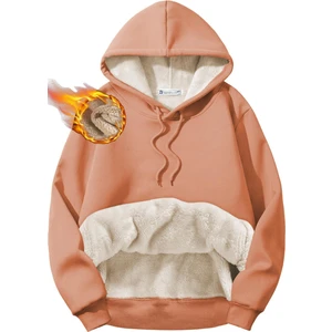 Ghassy Co. Erkek Ultra Termal Kapüşonlu Sherpa Astarlı Kanguru Cepli Sweatshirt