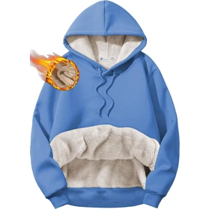 Ghassy Co. Erkek Ultra Termal Kapüşonlu Sherpa Astarlı Kanguru Cepli Sweatshirt