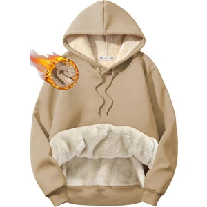 Ghassy Co. Erkek Ultra Termal Kapüşonlu Sherpa Astarlı Kanguru Cepli Sweatshirt