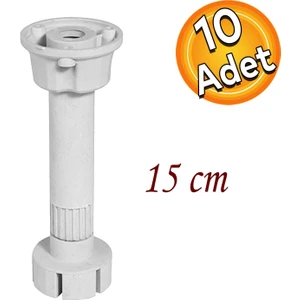 Ayarlanabilir Dolap Mobilya Kanepe Tezgah Yükseltme Ayağı Ayarlı Mutfak 15 Cm Gri Ayakları (10 Adet)