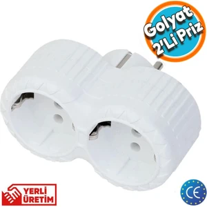 Golyat Topraklı Çoklu Grup 2 Li Priz Çoğaltma Ikili Fiş Piriz