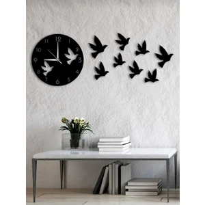 Ümra Lazer Üm-Ra Lazer Kuş Tasarımlı Dekoratif 3mm Mdf Ahşap Duvar Saati 38*38