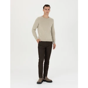 Pierre Cardin Erkek Kahverengi Slim Fit Kanvas Pantolon 50278130-VR029