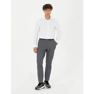 Pierre Cardin Erkek Açık Lacivert Slim Fit Çizgili Kanvas Pantolon 50278468-VR059