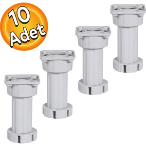 Ayarlanabilir Dolap Mobilya Kanepe Tezgah Yükseltme Yükseltici Ayağı 10 Cm Gri Ayakları (10 Adet)