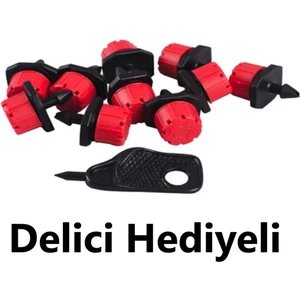 Mgf Plast Mgf 200 Adet Damla Sulama Kırmızı Debi Ayarlı Hatüstü  Damlatıcı Meme Hortum Aparatı