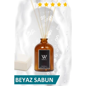 Beyaz Sabun Oda Kokusu - 50 ml Beyaz Sabun Bambu Çubuklu Doğal Oda Ortam Kokusu - Kötü Koku Giderici Sabun Kokusu - Hamam Kokusu