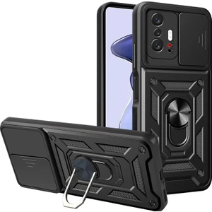 M.TK Moveteck Xiaomi Mi 11T Mi 11T Pro Kılıf Kamera Korumalı Sürgülü Yüzüklü Standlı