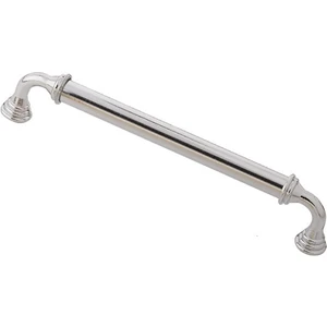 Asil Metal Lüks Mobilya Dolap Çekmece Kulpları Yakut Düz Boru Krom Parlak 128 mm (12,8 Cm)  10 Adet