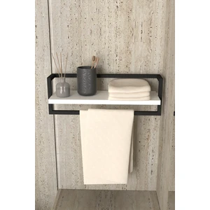 Havluluk - Duvara Monte Raf Aksesuarlık - Şal Askılığı - Banyo Mutfak Düzenleyici Çok Amaçlı Raf