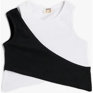 Crop Atlet Asimetrik Bel Pencere Detaylı Pamuklu