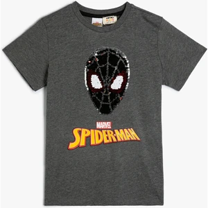 Spiderman Tişört Pullu Payetli Lisanslı