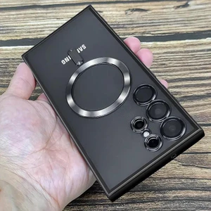Galaxy S24 Ultra Silikon  Kılıf  Lens ve Hoparlör Toz Korumalı Kablosuz Şarj Özellikli Arkası Şeffaf