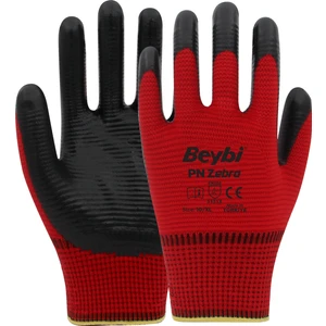 Pn Zebra Polyester Örme Nitril Eldiven 12 Çift