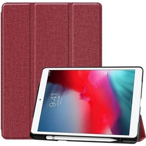 Apple iPad Pro 12.9 6.nesil 2022 M2 Çipli Kılıf Yatay Standlı Kot Desenli Uyku Modlu Kalemlikli Silikon Smart Tablet Kılıfı (Model A2436,A2764/37)