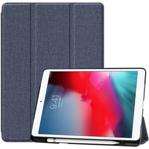 Apple iPad Pro 11 2021 3.nesil M1 Çipli Kılıf Yatay Standlı Kot Desenli Uyku Modlu Kalemlikli Silikon Smart Tablet Kılıfı (Model A2377,A2459/01)