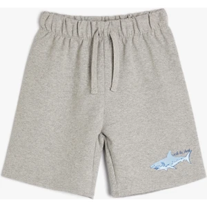 Şort Köpek Balığı Baskılı Beli Bağlamalı