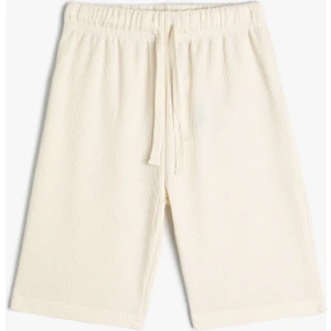 Basic Şort Beli Bağlamalı Pamuk Karışımlı