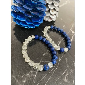 Doğal Taş Cenneti Doğal Taş Çift Bilekliği Necef Taşı ve Lapis Lazuli Bileklik