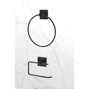 Alsi Home Yapışkanlı Yuvarlak Havluluk Havlu Askısı ve Tuvalet Wc Kağıtlık Pratik Banyo 2'li Set
