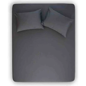 160X200 cm Lastikli Çarşaf + 2 Yastık Kılıfı Antrasit