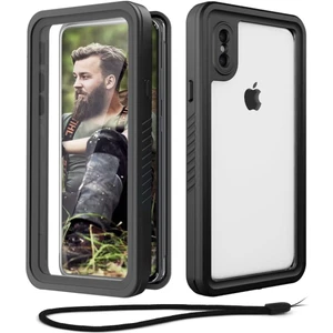 M.TK Moveteck Apple Iphone Xs Max Kılıf 360 Derece Su Geçirmez Telefon Kılıfı Toz Geçirmez Zırh Tank Kapak Case Military Waterproof Magsafe Destekli Arkası Şeffaf Armour Ip-68