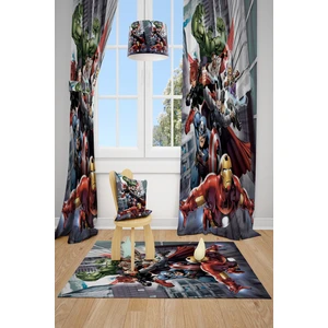 Talia Home Marvel Süper Kahramanlar Desenli Çocuk Odası Fon Perde TLA-302